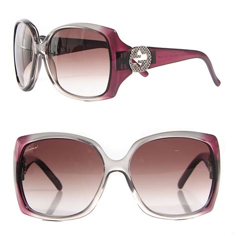 gucci sunglasses purple frame|purple clear gucci sunglasses.